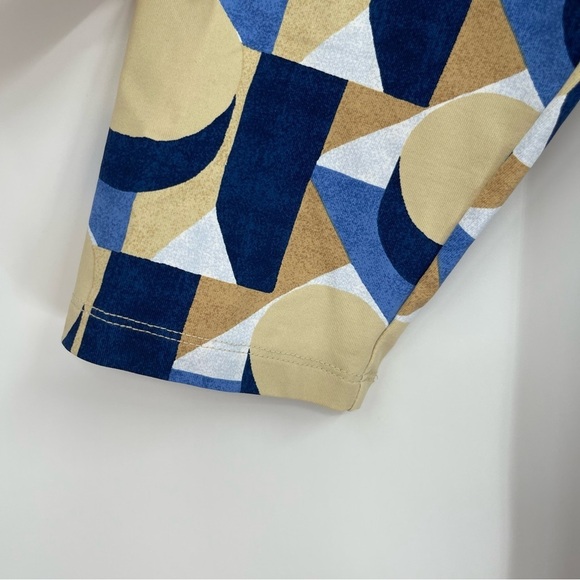 J McLaughlin Dress Women Size XL Catalina Cloth Geometric Print tan Blue - Picture 6 of 10